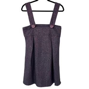 NWT Nuvula for Anthropologie Tweed Button Strap Mini Dress Sz L